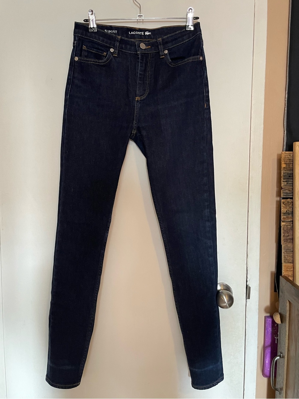 Lacoste Women's Dark Blue Slim Fit Jeans- Sz 26 - Picture 9 of 9